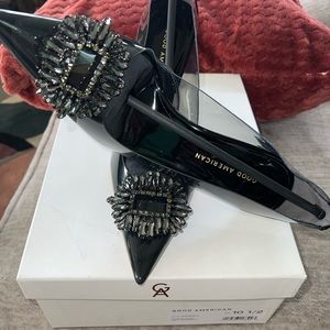 Good American, Cinder-F*cking Rella Pump, light smoke, Size 10.5. Never Worn.